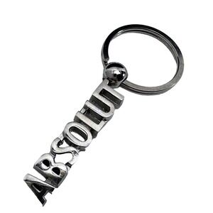 Absolut Vodka Metal Keychain Keyring Silver Tone